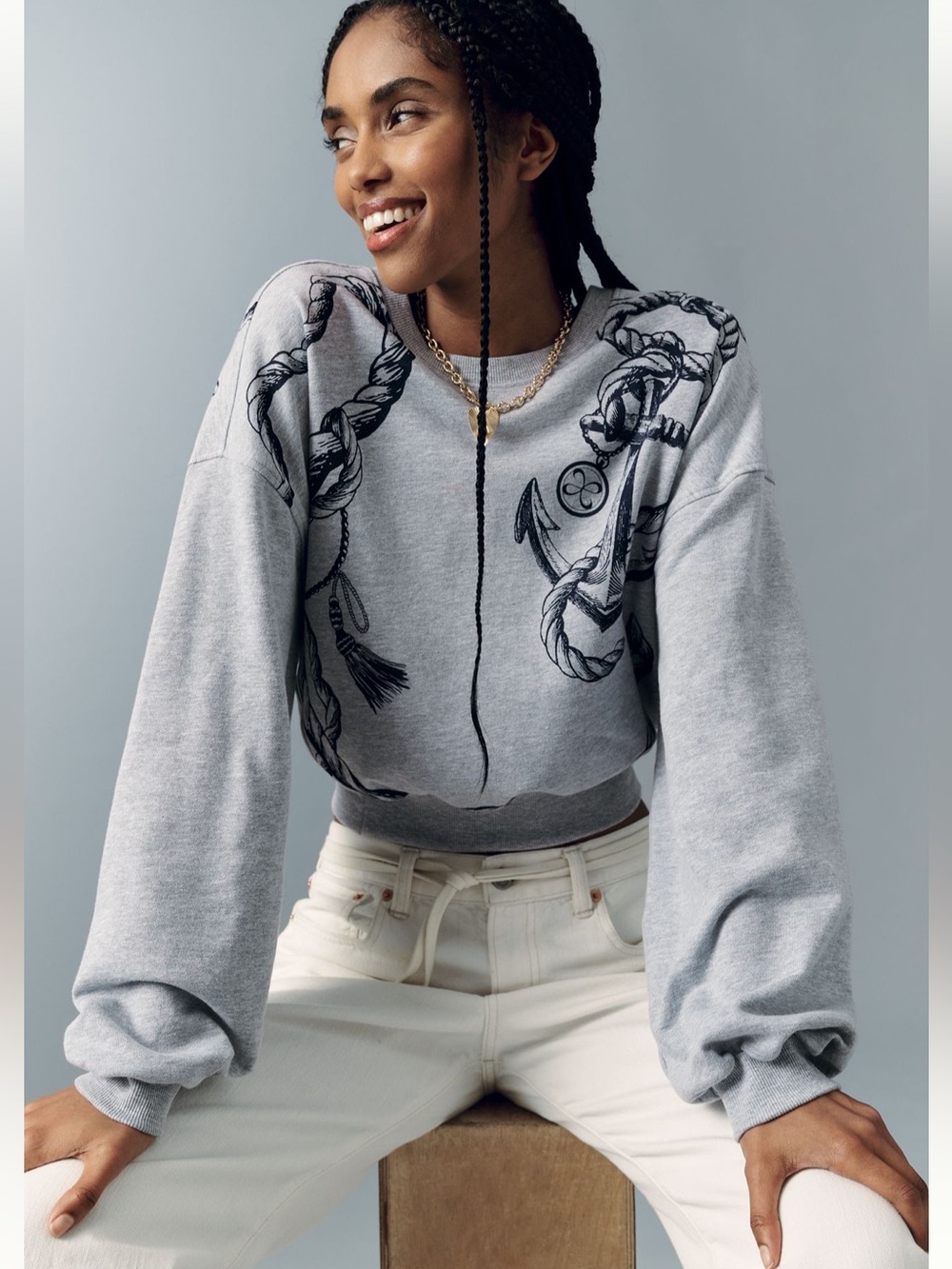Maeve Puff-Sleeve Sweatshirt